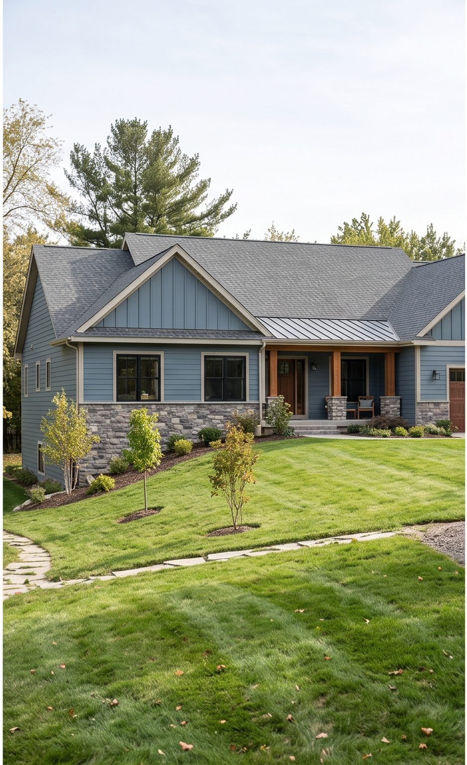 Completed vinyl siding installation on a craftsman home in Webster Groves, MO
